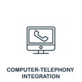 Computer-Telephony Integration icon from customer service collection. Simple line element Computer-Telephony Integration symbol Royalty Free Stock Photo