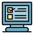Computer test icon color outline vector Royalty Free Stock Photo