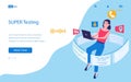 Computer testing. Landing page. Software development tester. Website design. Program optimization. Application