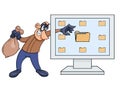 Computer thief illustration 2 Royalty Free Stock Photo