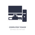 computer tower and the monitor icon on white background. Simple element illustration from Computer concept Royalty Free Stock Photo