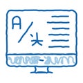 Computer Translation Program doodle icon hand drawn illustration