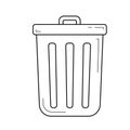 Computer trash bin line icon. Royalty Free Stock Photo