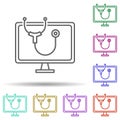 Computer treatment multi color icon. Simple thin line, outline vector of security icons for ui and ux, website or mobile Royalty Free Stock Photo