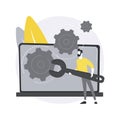 Computer troubleshooting abstract concept vector illustration.