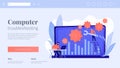 Computer troubleshooting concept landing page.