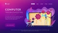 Computer troubleshooting concept landing page. Royalty Free Stock Photo