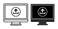 Computer Upload Black Icon Bundle for Data Transfer Royalty Free Stock Photo