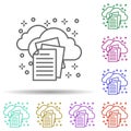 Computer upload cloud paper multi color icon. Simple thin line, outline vector of computer icons for ui and ux, website or mobile Royalty Free Stock Photo