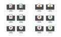 Computer, upload and download icon vector design