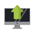 Computer uploading files symbol Royalty Free Stock Photo