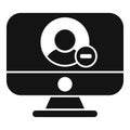 Computer user delete icon simple vector. People service Royalty Free Stock Photo