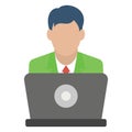 Computer user, online user Color Vector icon which can easily modify or edit Royalty Free Stock Photo