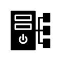 Computer vector glyph flat icon
