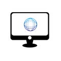 Computer screen icon  vector image and desktop image Royalty Free Stock Photo