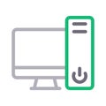 Computer thin color line vector icon Royalty Free Stock Photo