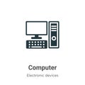 Computer vector icon on white background. Flat vector computer icon symbol sign from modern electronic devices collection for Royalty Free Stock Photo