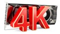 Computer video card GPU with high resolution 4K, 3D rendering Royalty Free Stock Photo