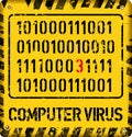 Computer virus alert sign, internet security concept, Royalty Free Stock Photo