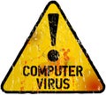 Computer virus alert sign,