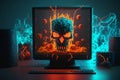 Computer Virus Background. Malware, Ransomware, Spam, Phishing, Hacked or Attact Computer Concept. Generative Ai Royalty Free Stock Photo