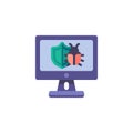 Computer virus bug protection flat icon Royalty Free Stock Photo