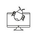 Computer virus bug white background Royalty Free Stock Photo