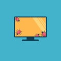 Computer virus. The computer is infected, viruses in the form of bugs captured a laptop.