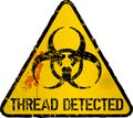 Computer virus detection, thread warning sign, vector illustration Royalty Free Stock Photo