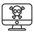 Computer virus icon outline vector. Alert email