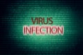 Computer virus infection warning message Royalty Free Stock Photo