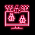 computer virus neon glow icon illustration Royalty Free Stock Photo