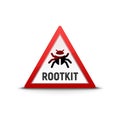 Computer virus rootkit sign warning trojan. Security internet virus alert infection Royalty Free Stock Photo