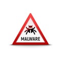 Computer virus sign warning trojan mailware. Security internet virus alert infection Royalty Free Stock Photo