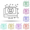 Computer virus web site multi color icon. Simple thin line, outline vector of computer icons for ui and ux, website or mobile Royalty Free Stock Photo