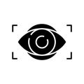 Computer vision black icon, concept illustration, vector flat symbol, glyph sign. Royalty Free Stock Photo