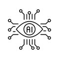 computer vision black line icon. Royalty Free Stock Photo