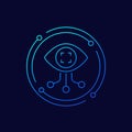 Computer vision icon, linear design