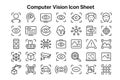 Computer Vision Icon Sheet Vector Icons for Image Processing AI Vision Object Detection Royalty Free Stock Photo