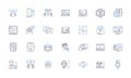 Computer vision line icons collection. Recognition, Processing, Detection, Classification, Segmentation, Analysis Royalty Free Stock Photo