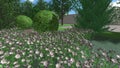 3d image of the landscape design of the home territory. Landscaping of the territory.