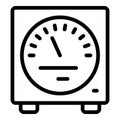 Computer voltage regulator icon, outline style