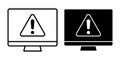 Computer Warning Black Icon Bundle for Alert and Error Royalty Free Stock Photo