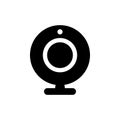 Computer web camera icon. Video camera technology digital illustration. Webcam device. Camera photo lens isolated - vector