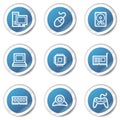 Computer web icons, blue sticker series Royalty Free Stock Photo