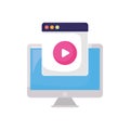 Computer website video player button Royalty Free Stock Photo