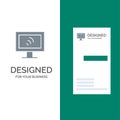 Computer, Wifi, Service Grey Logo Design and Business Card Template