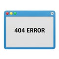 Computer Window Displaying 404 EROR Message with Red Yellow Green Buttons 404 error message Royalty Free Stock Photo