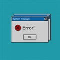 computer window with error message pop art vector