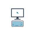 Computer and Wireless Keyboard Icon.